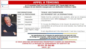 Saint-Vit : disparition inquiétante