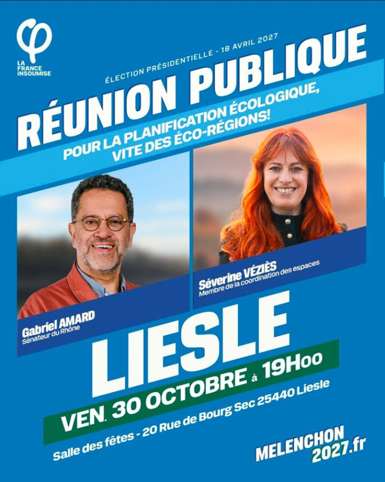 Pr&eacute;sidentielle 2027 : La France insoumise d&eacute;bat des &laquo; &eacute;cor&eacute;gions &raquo; et de l'eau &agrave; Liesle