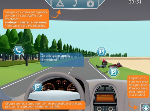 Lancement du serious game de sécurité routière
