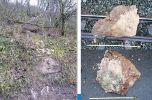 Côte de Morre : entre 8 et 10 m3 se sont décrochés d&#039;un talus