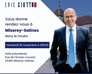 Présidence des Républicains : Eric Ciotti dans le Doubs ce vendredi