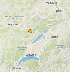 Léger tremblement de terre entre Morteau et Les Fins