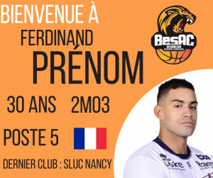 Basket : Ferdinand Prénom rejoint le Besac