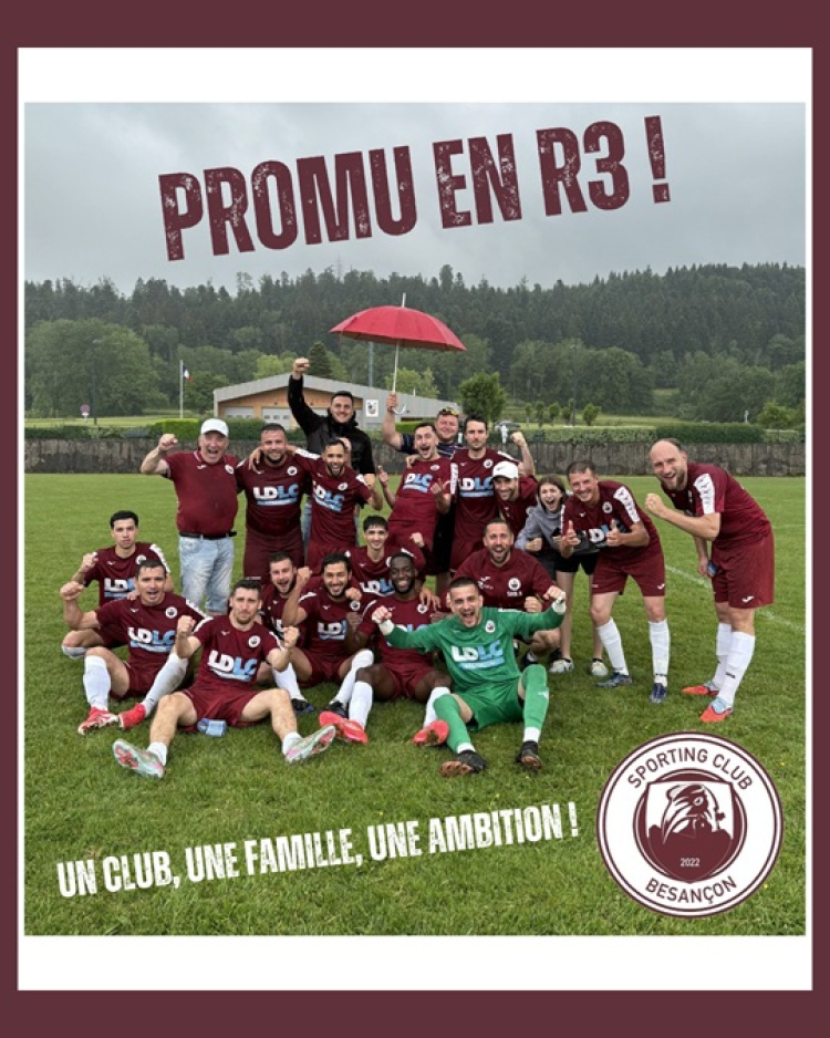 Football : le Sporting Club Besan&ccedil;on acc&egrave;de au niveau R&eacute;gional 3