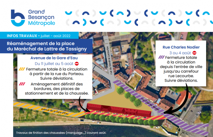 Besançon : Travaux avenue de la gare d’eau