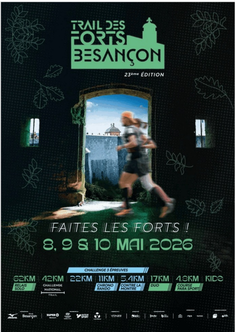 Trail des Forts 2026 : 7 500 coureurs attendus sur les sentiers de Besan&ccedil;on ce week-end