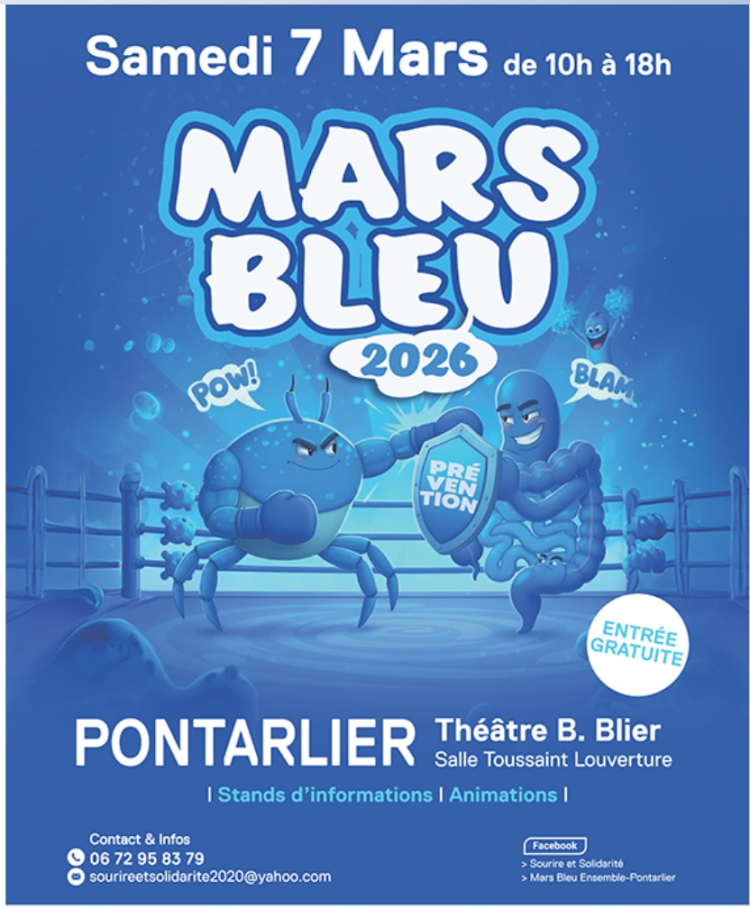 Mars Bleu 2026 : Pontarlier se mobilise contre le cancer colorectal