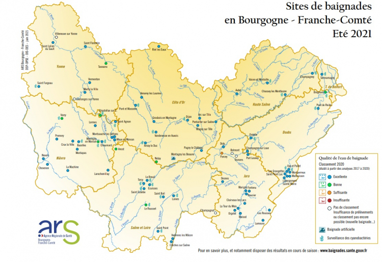 Quelle est la qualité des eaux de baignade en Bourgogne-Franche-Comté