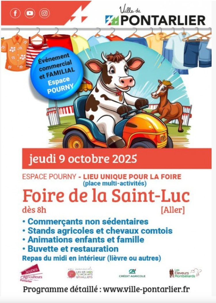 La Foire de la Saint-Luc revient à Pontarlier ce jeudi