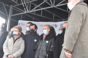 Pose symbolique de la première pierre du nouveau campus Bouloie-Temis