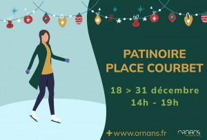 Une patinoire sur la place Courbet d’Ornans durant les vacances de Noël