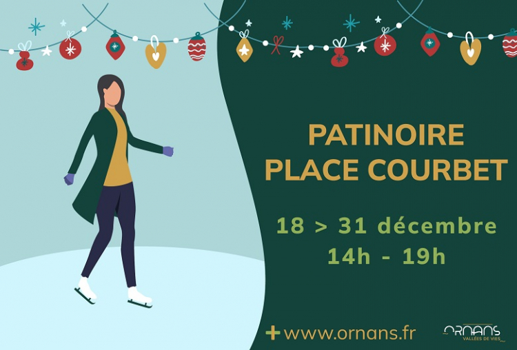 Une patinoire sur la place Courbet d’Ornans durant les vacances de Noël