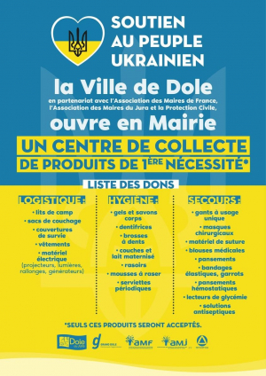 Guerre en Ukraine : La Ville de Dole apporte son aide à la population ukrainienne